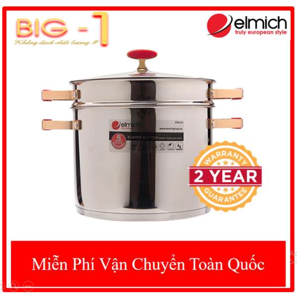 NỒI HẤP ELMICH INOX 304 RED VELVET 24CN EL5585 - bảo hành 2 năm