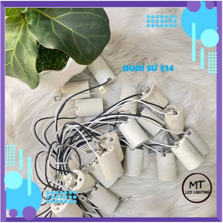 Đuôi đèn sứ E14 đui sứ có dây