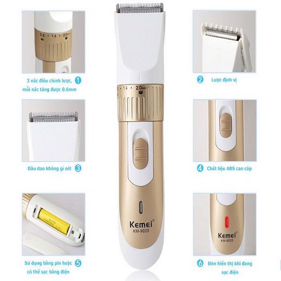 Tông đơ cắt tóc sạc điện kemei km-9020