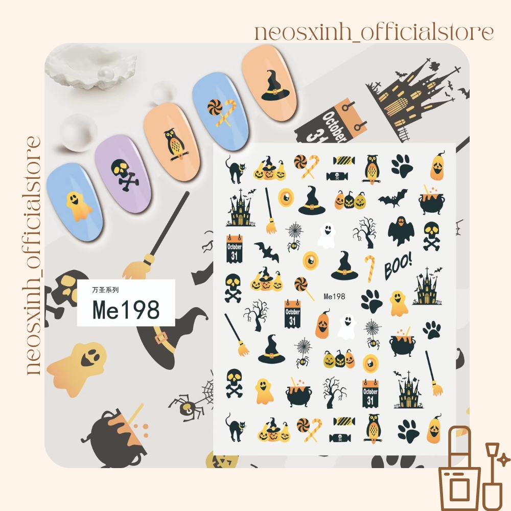 Sticker Dán Móng Tay Halloween - Hình Dán Móng - Neosxinh Nails