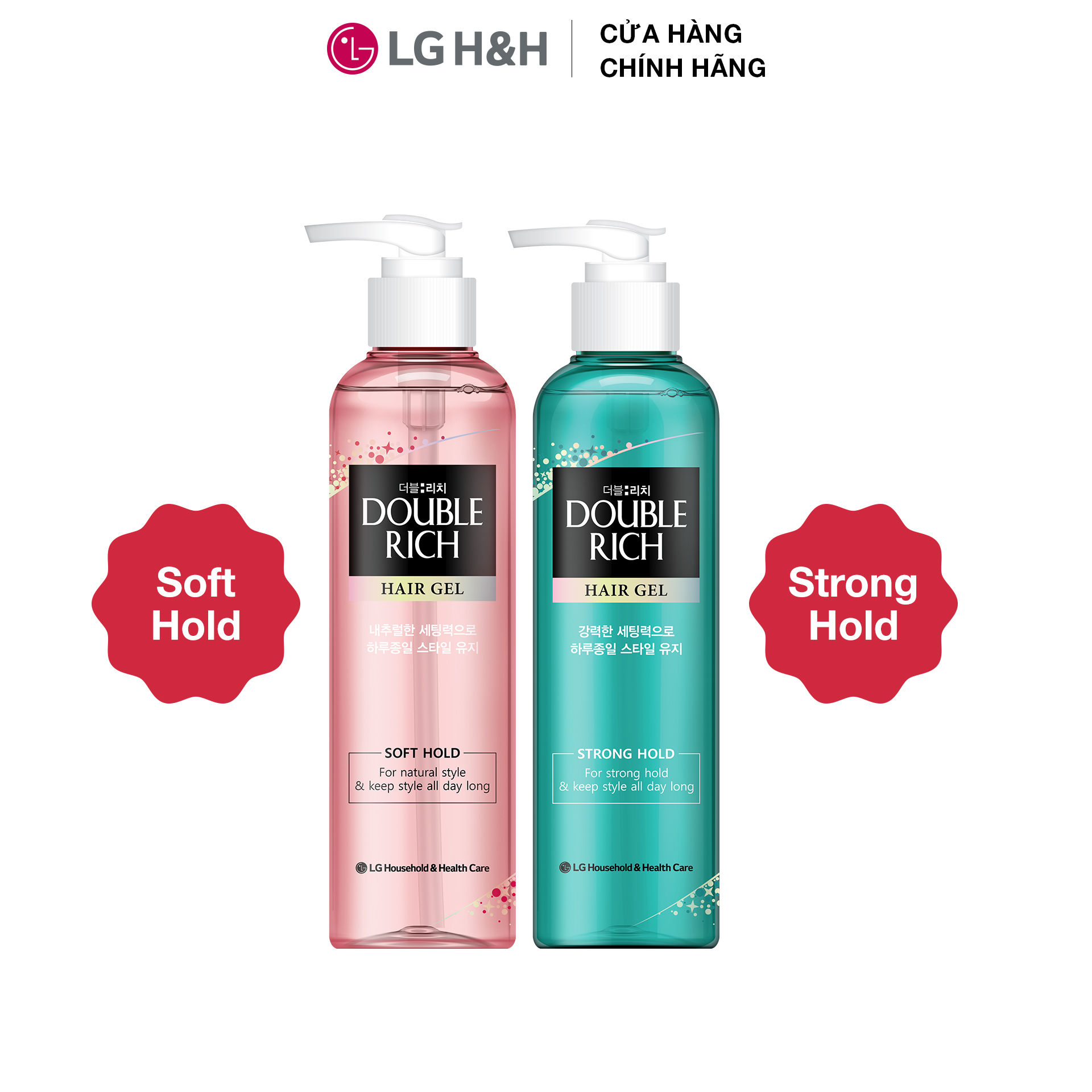 [LG Daily Beauty Official] Combo 2 Gel tạo kiểu tóc Double Rich Giữ nếp uốn tóc 250ml
