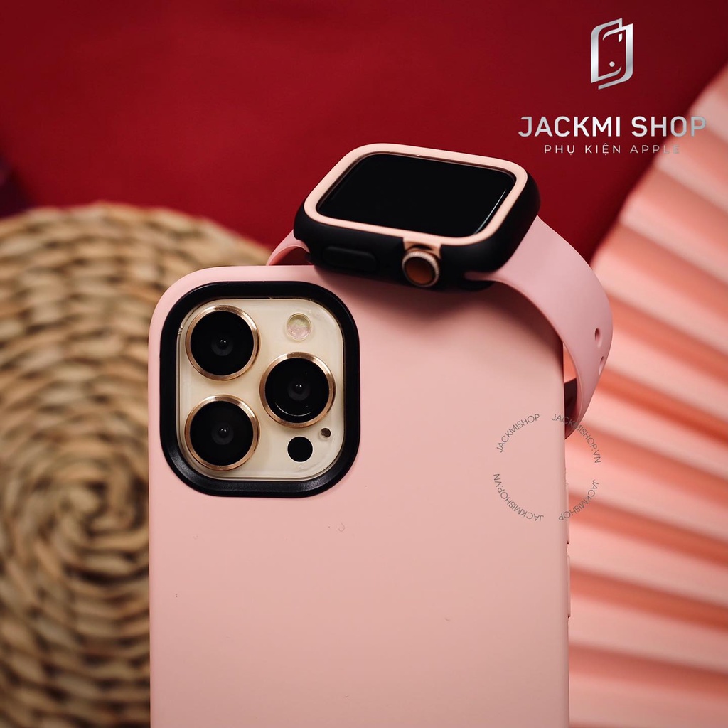 COMBO 3 MÓN] DÂY SILICON TRƠN CHO APPLE WATCH + ỐP LƯNG MAGSKIN CHO IPHONE  + ỐP VIỀN RHINOSHIELD CHO APPLE WATCH - MixASale