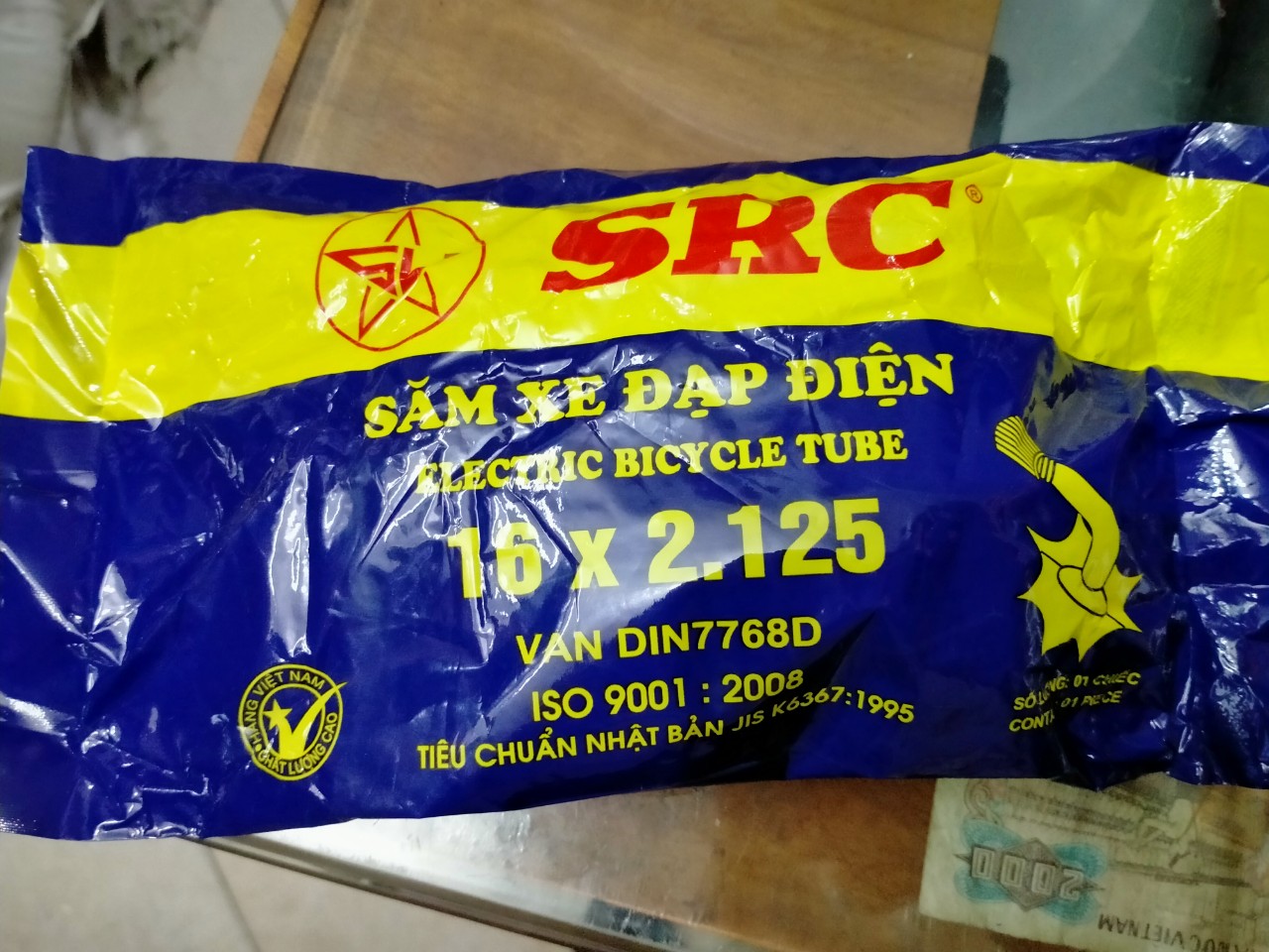 RUỘT (SĂM) XE ĐẠP ĐIỆN SAO VÀNG 16x2.125