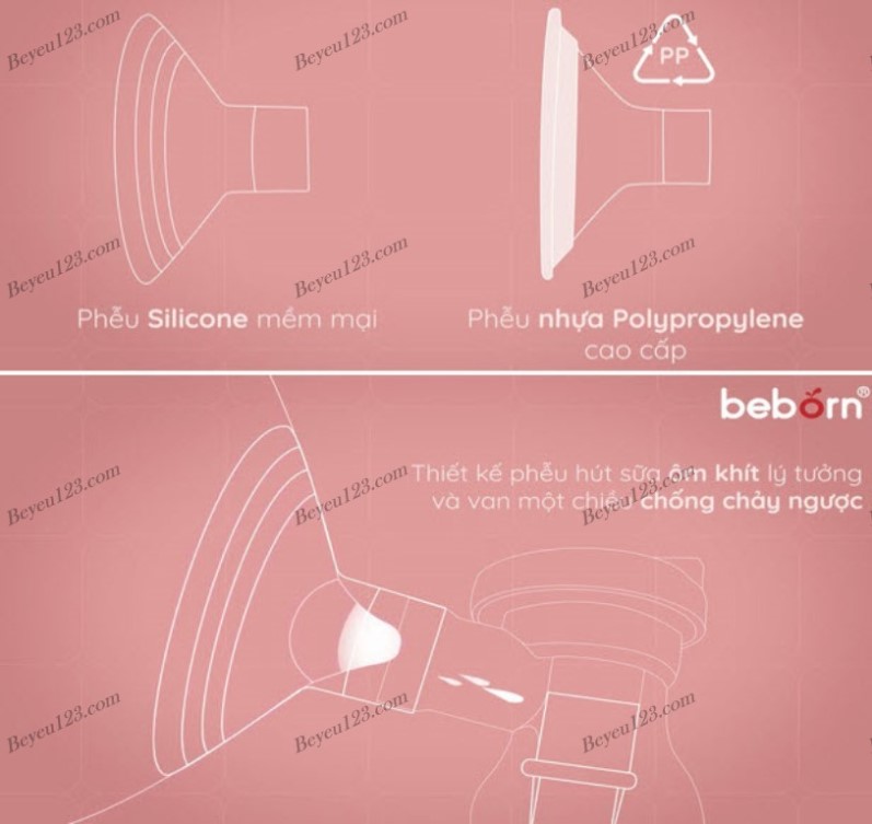 (BP02) Máy hút sữa điện đôi có pin sạc Beborn MGG
