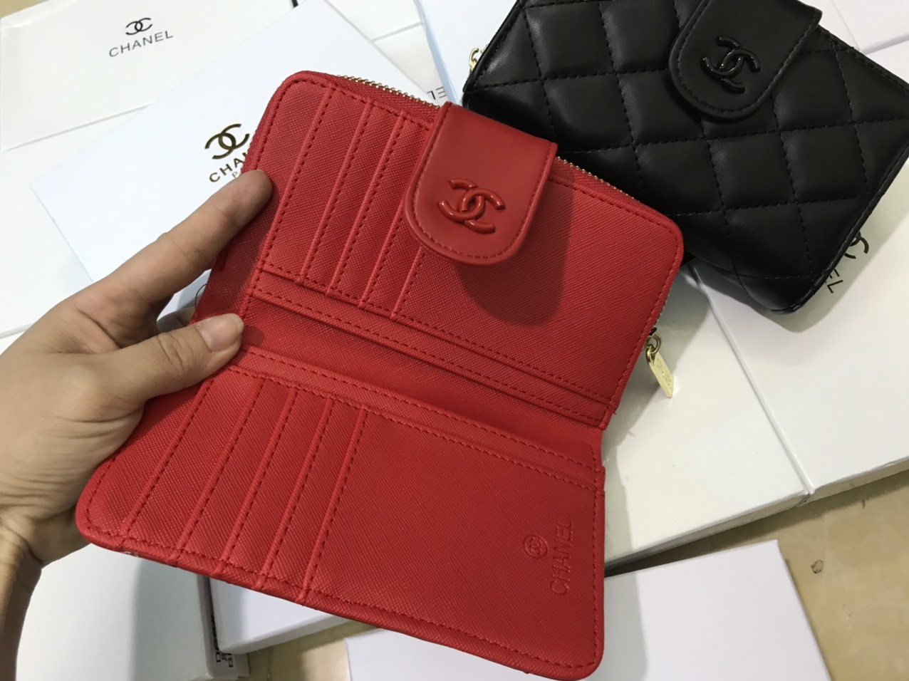 Ví nữ C-N trần trám hàng cao cấp full box