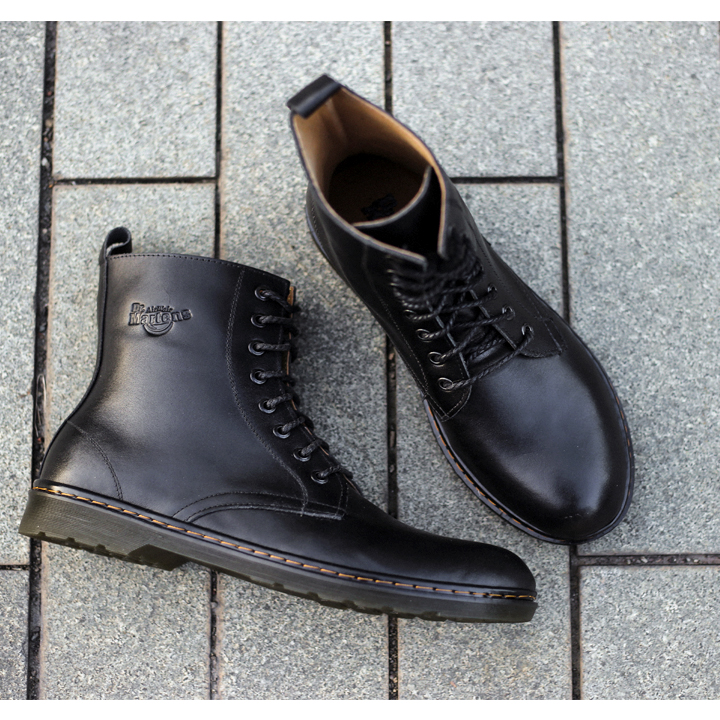 Giày Da Cao Cổ Dr Martens Da Bò Bảo Hành 12 Tháng