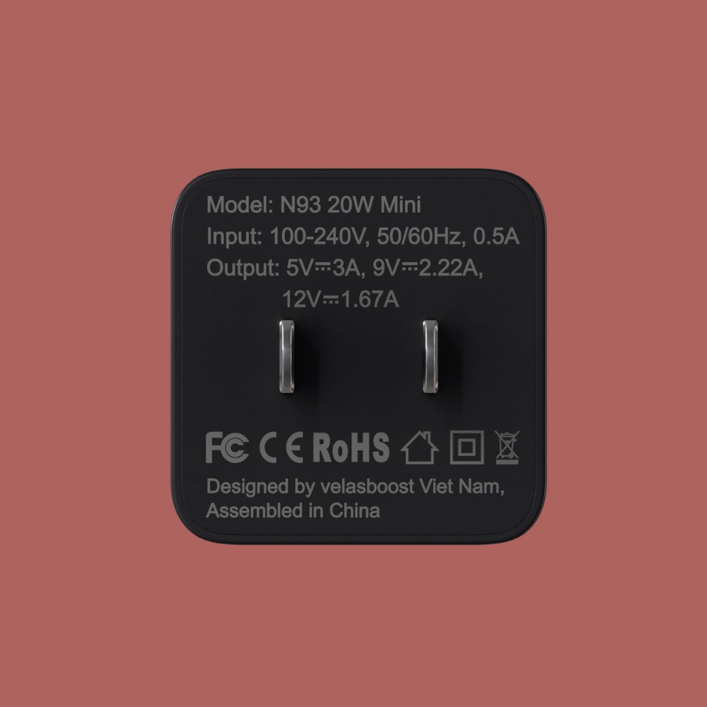 Bộ sạc Velasboost 20W cho IPchuẩn MFI (Củ 20W mini Cáp bọc dù SD1 1,8m)