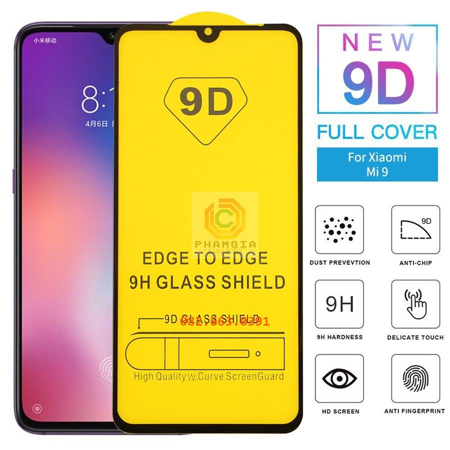 Kính cường lực Xiaomi Redmi 9 full màn hình, không chấm li ti