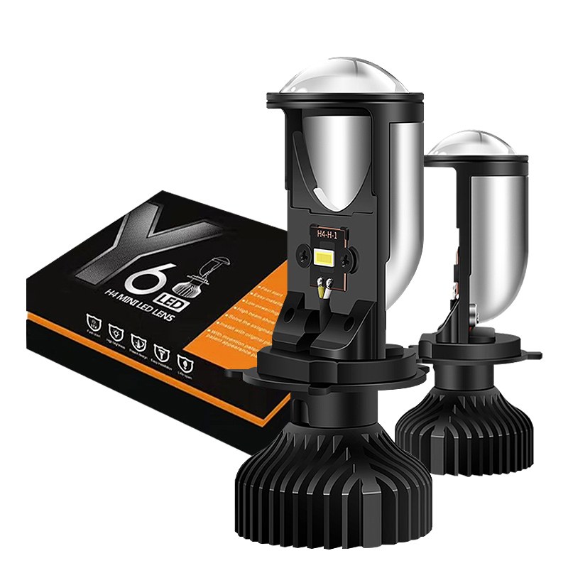 Car LED Headlight Mini Projector Lens Headlight Bulbs 6000K 8000LM