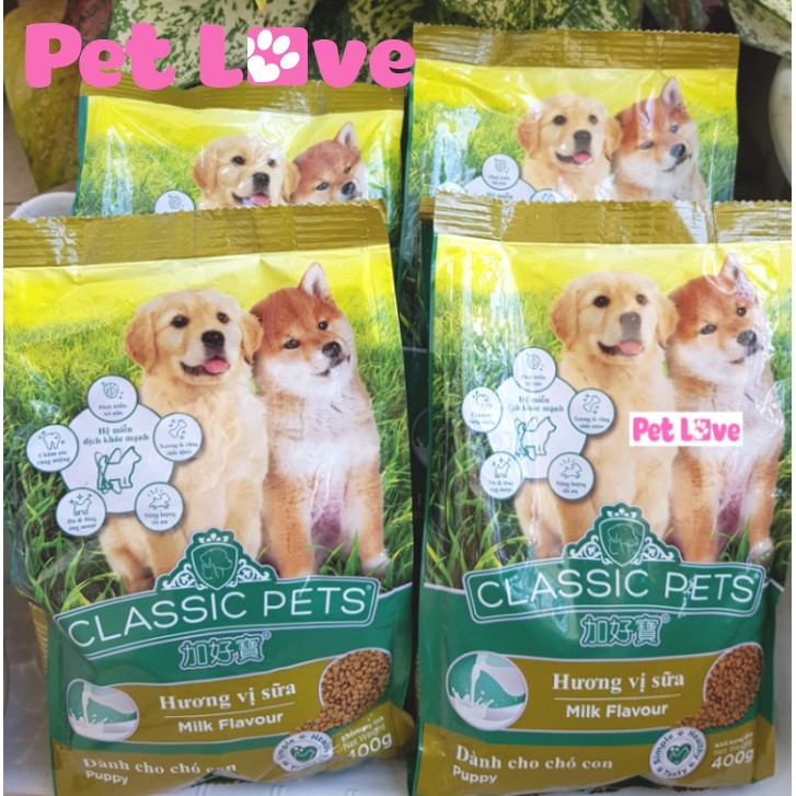 Thức ăn hạt Classic cho chó con, vị sữa (gói 400g)
