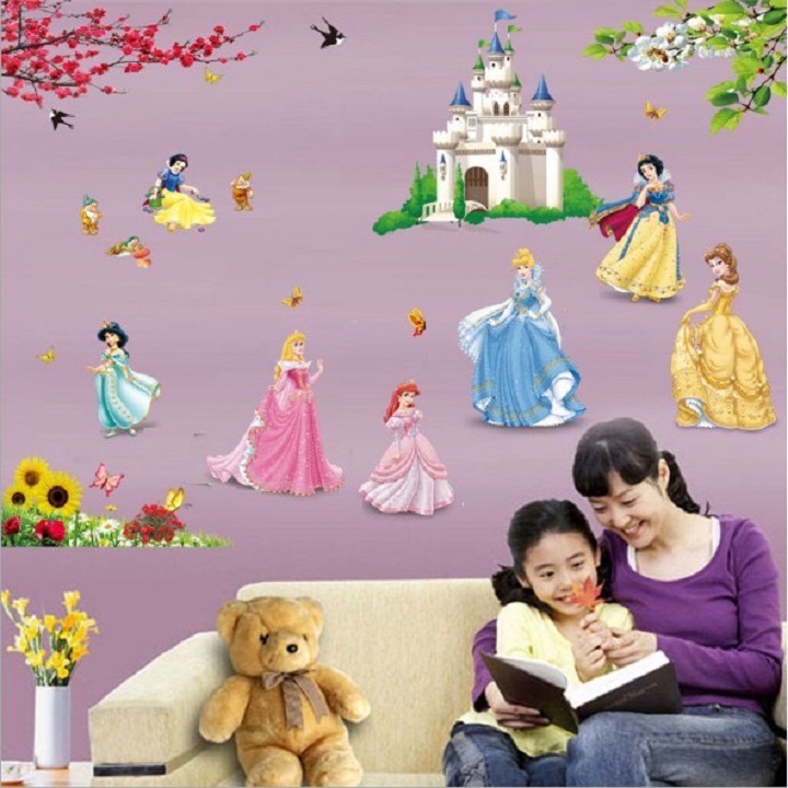 [HCM]Decal dán tường hình công chúa cho bé