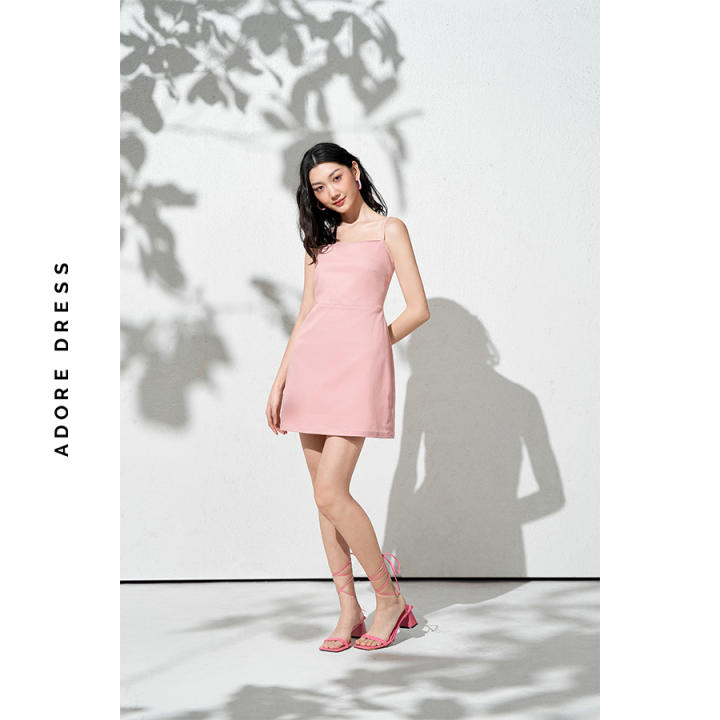 Đầm 2 dây khaki cream và hồng kem…