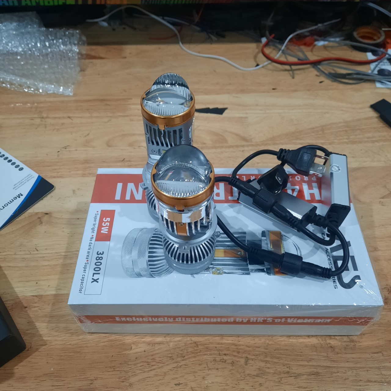 Đèn led ô tô chân H4, Bi led mini AES mắt ếch HYPER