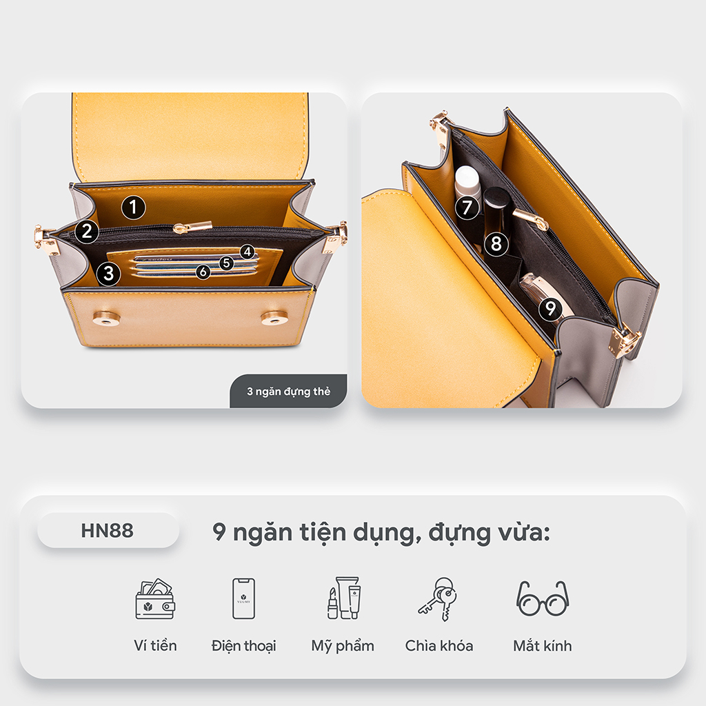 Túi đeo chéo da nữ LATA HN88