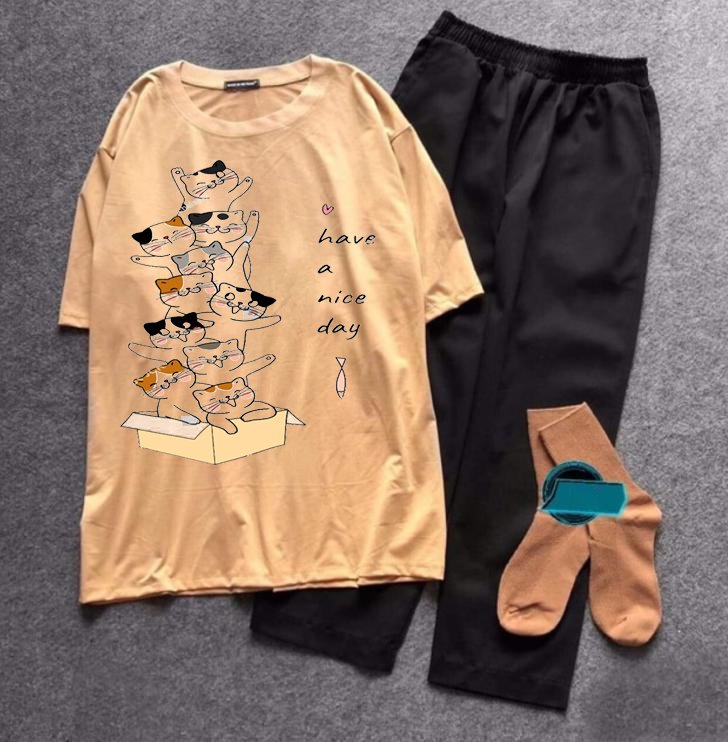 SÉT QUẦN ÁO MÈO HAVE A NICE DAY DỄ THƯƠNG