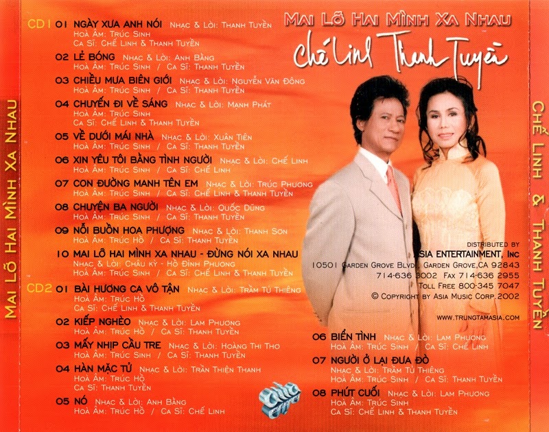 Bộ 2 đĩa cd chế linh - thanh tuyền - mai lỡ hai mình xa nhau
