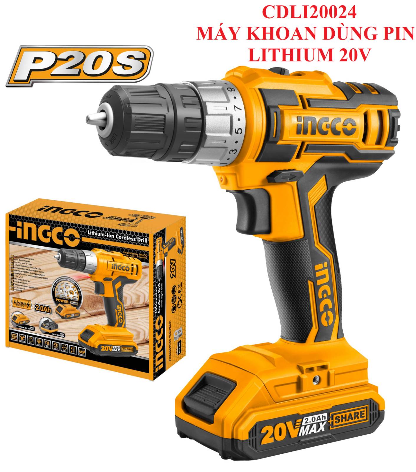 Máy khoan dùng pin Lithium 20V CDLI20024