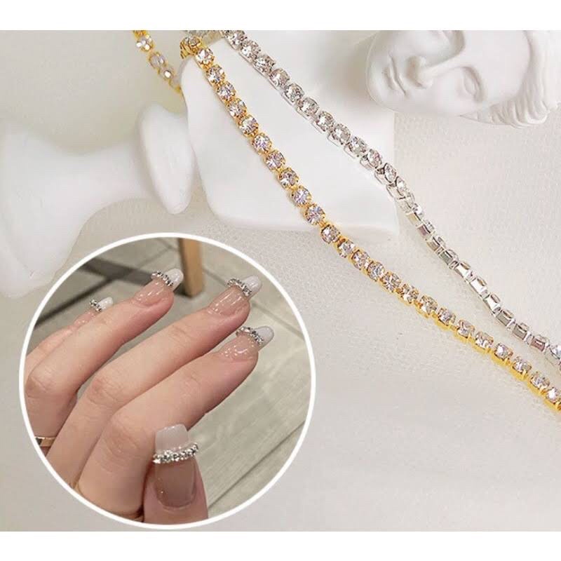 Đá dây đính móng siêu sáng đẹp dài 1 mét