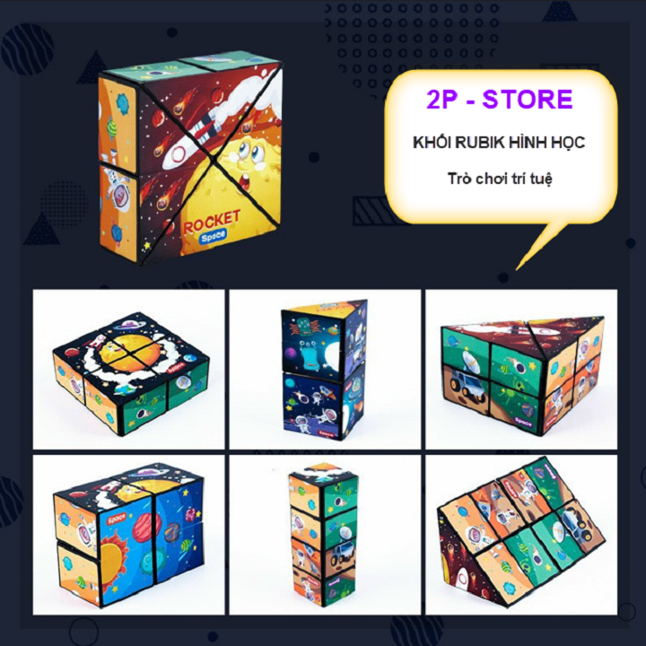 Khối RUBIK MAGIC 3D Có Thể Lắp Xoay Thành Nhiều Hình Dạng Biến Thể Khác
