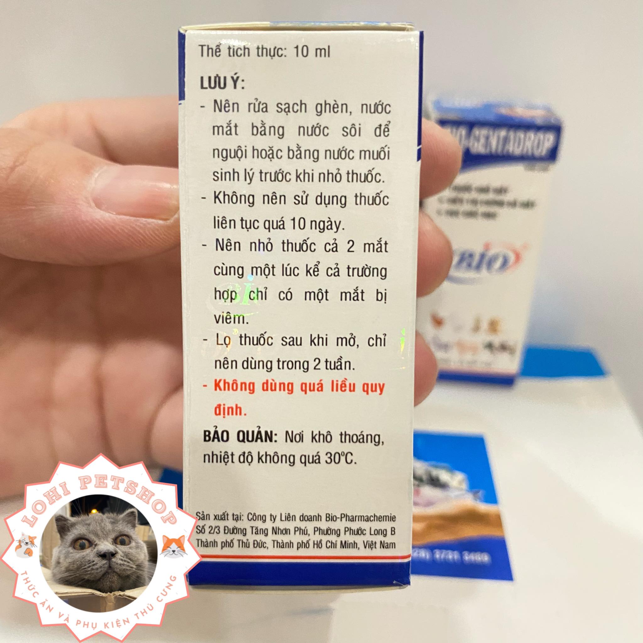Nhỏ mắt cho chó mèo - Bio Gentadrop - 1 chai