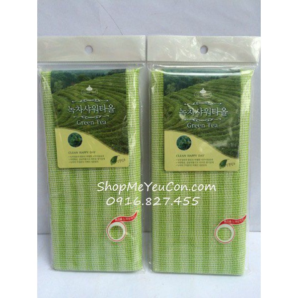 Khăn tắm cọ lưng hàn quốc trà xanh