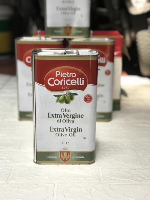 (3L) Dầu oliu extra virgin - ép lạnh 100% từ quả oliu