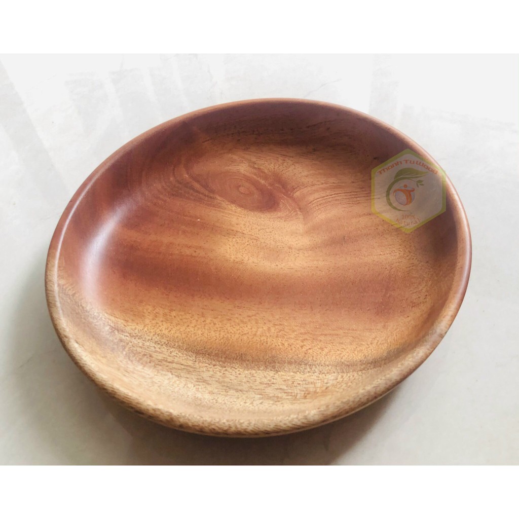 Dĩa Tròn Gỗ Xà Cừ Thanh Tú 16Cm