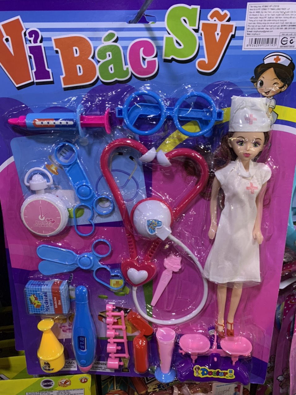 Vỉ đồ chơi bác sĩ cho bé làm bác sĩ (hình thật)