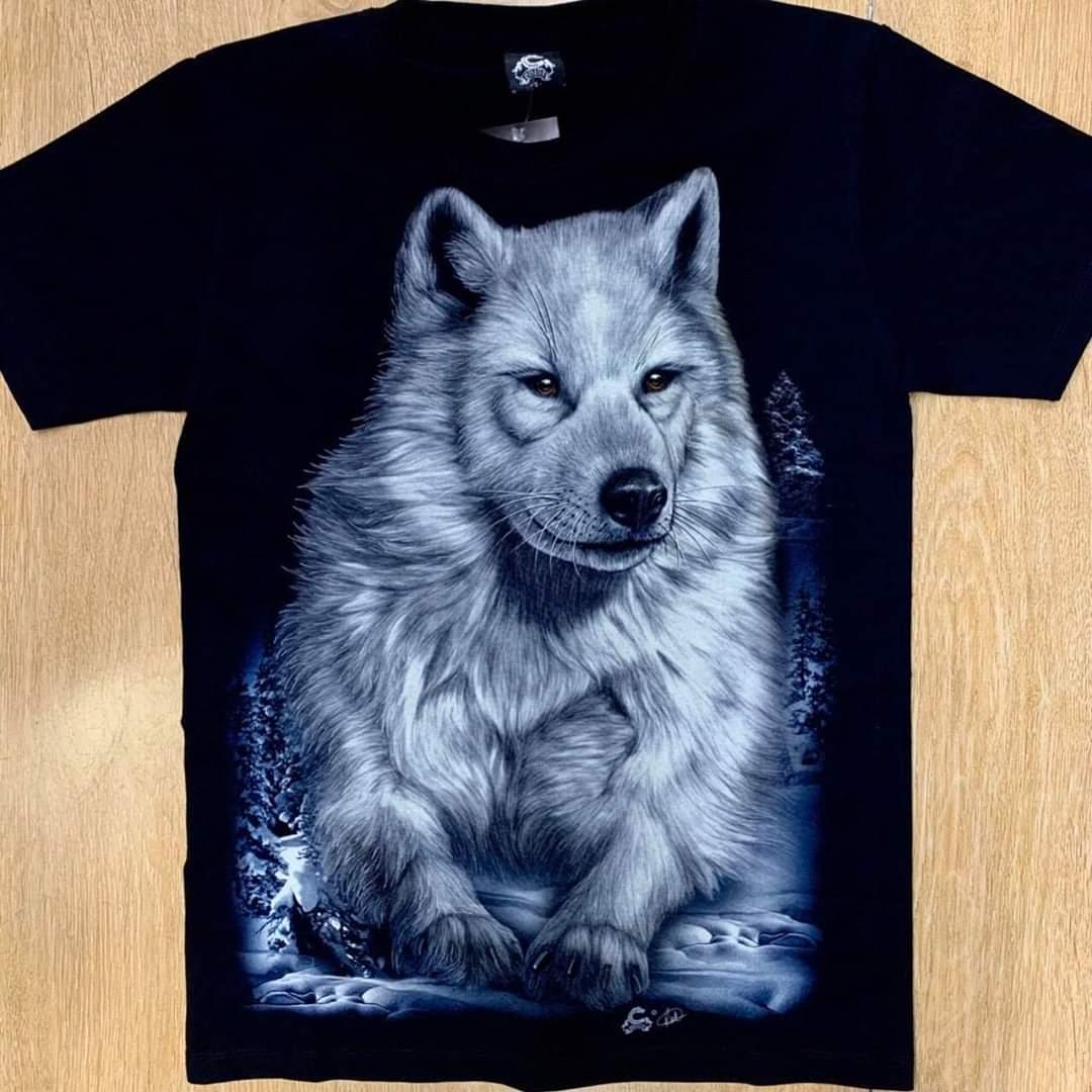 [HCM]Áo thun nam 3D in hình Sói Trắng sắc nét không phai màu không dính giặt vải dày mịn mát