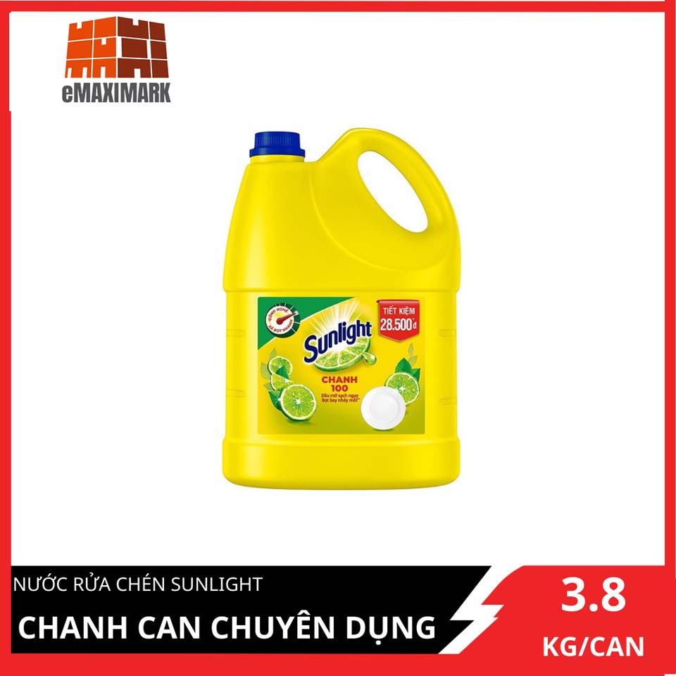 Nước Rửa Chén Sunlight Hương Chanh Can 3.6KG