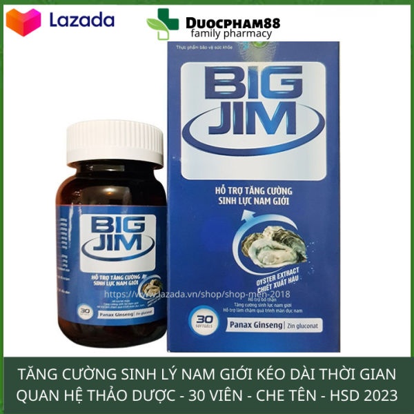 Tăng cường sinh lý nam giới BIG JIM 30 viên - HSD 2023 - dược phẩm 88 - kéo dài thời gian quan hệ cao cấp