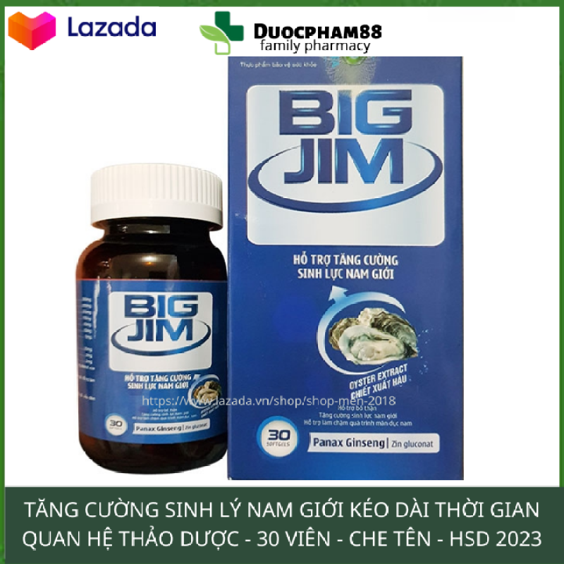 Tăng cường sinh lý nam giới BIG JIM 30 viên - HSD 2023 - dược phẩm 88 - kéo dài thời gian quan hệ cao cấp