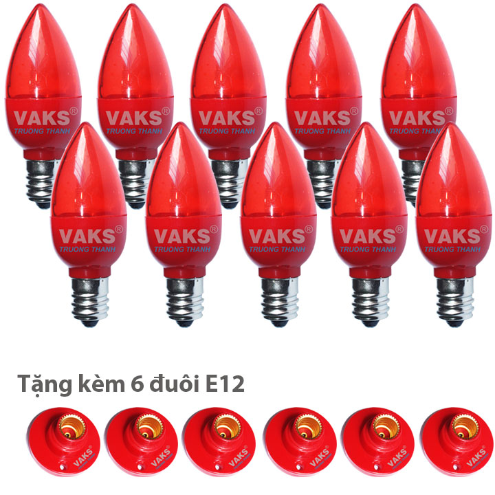 Bộ 10 bóng Led trái ớt E12 ánh sáng mạnh (1W) - đỏ