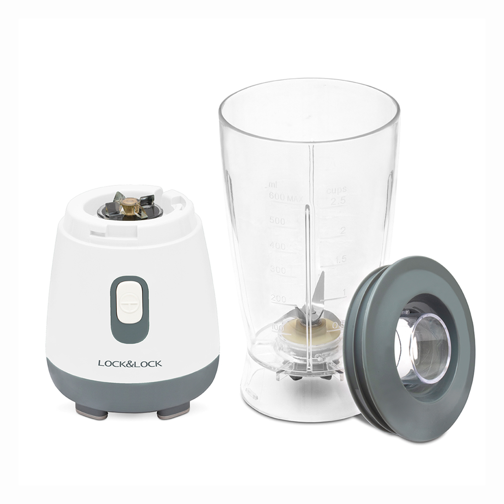 Máy xay sinh tố mini Lock&Lock EJM436 - MàuTrắng/Mint - 600ml 250W - Lưỡi dao inox 4 cánh, nhỏ gọn - Hàng chính hãng - Bảo hành 2 năm