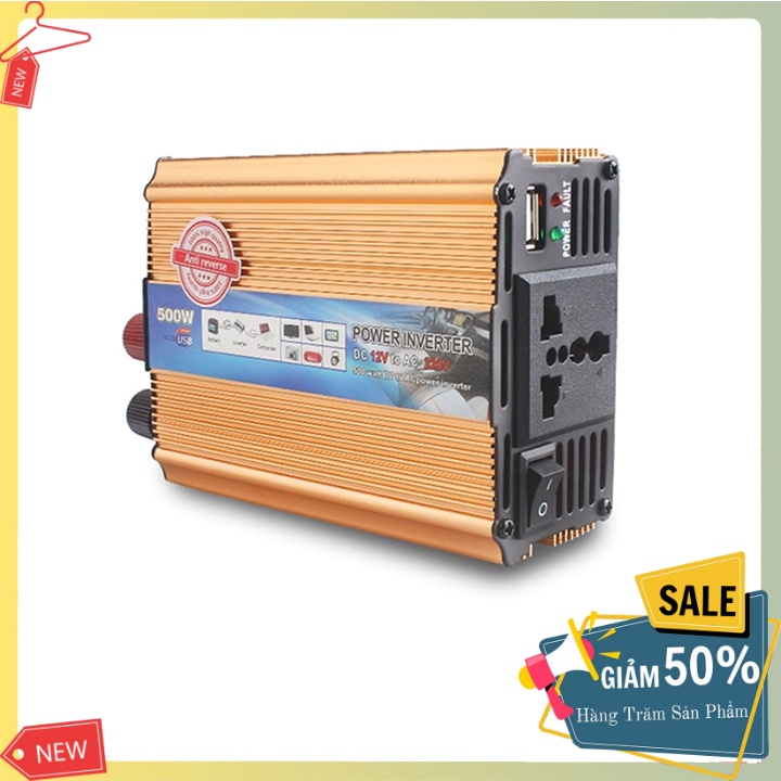 Máy kích điện, bộ đổi nguồn inverter 12v lên 220v 500W