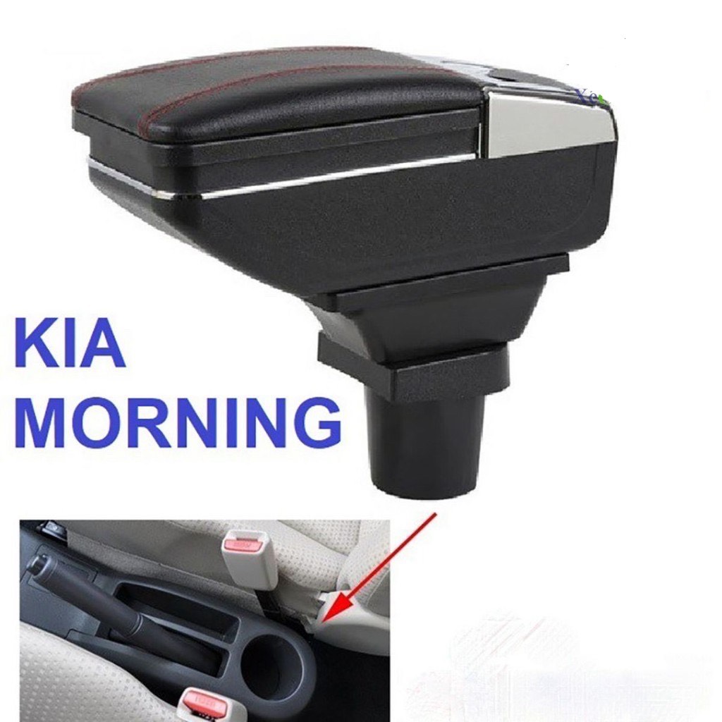 Hộp Tỳ Tay Ô Tô Kia Morning 2004-2008 – Cổng Sạc Điện Thoại, Ngăn Để Đồ, Giúp Lái Xe Để Tay Khi Lái Xe Đường Dài, Tiết Kiệm Không Gian Để Đồ Trong Xe