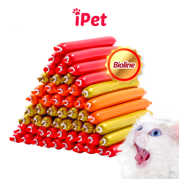 Combo 10 Cây Xúc Xích Bioline Thức Ăn Dinh Dưỡng Giàu Vitamin Cho Thú Cưng Chó Mèo Hamster - iPet Shop