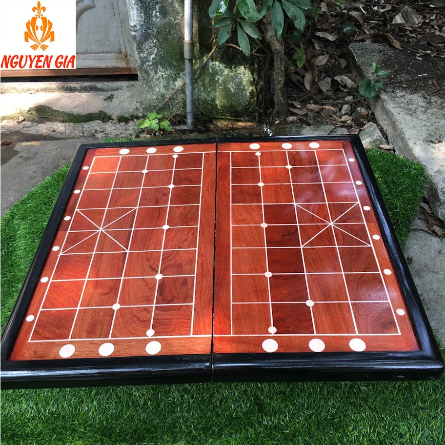 Bàn cờ tướng cao cấp bằng gỗ Hương GẤP GỌN mẫu Hoa Mai siêu bền đẹp bảo hành 12 tháng