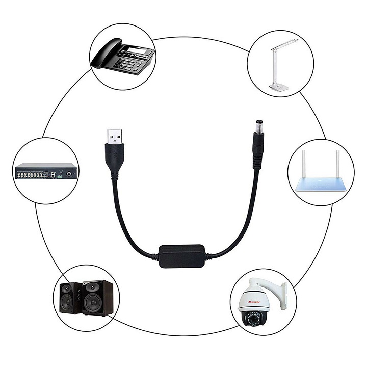 Cáp chuyển đổi điện áp cho modem Wifi 12v-2A (Cúp điện vẫn có Wifi)
