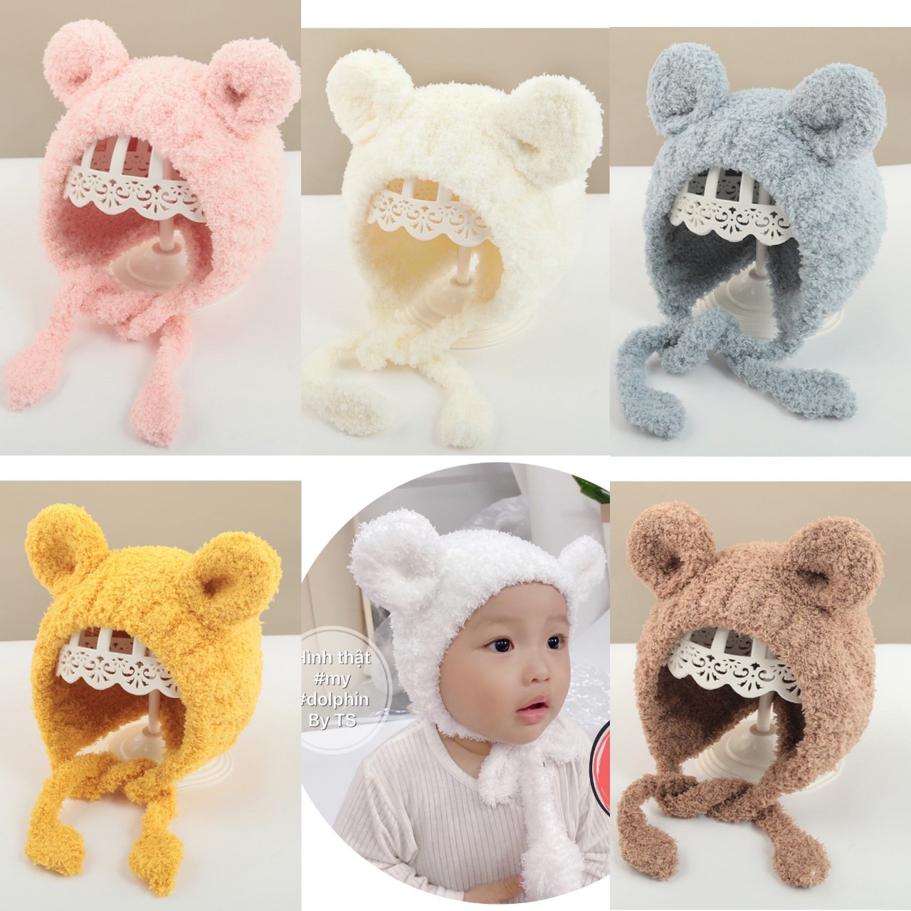 Mũ Lông Cừu Tai Chuột Mickey Cho Bé Cực Yêu
