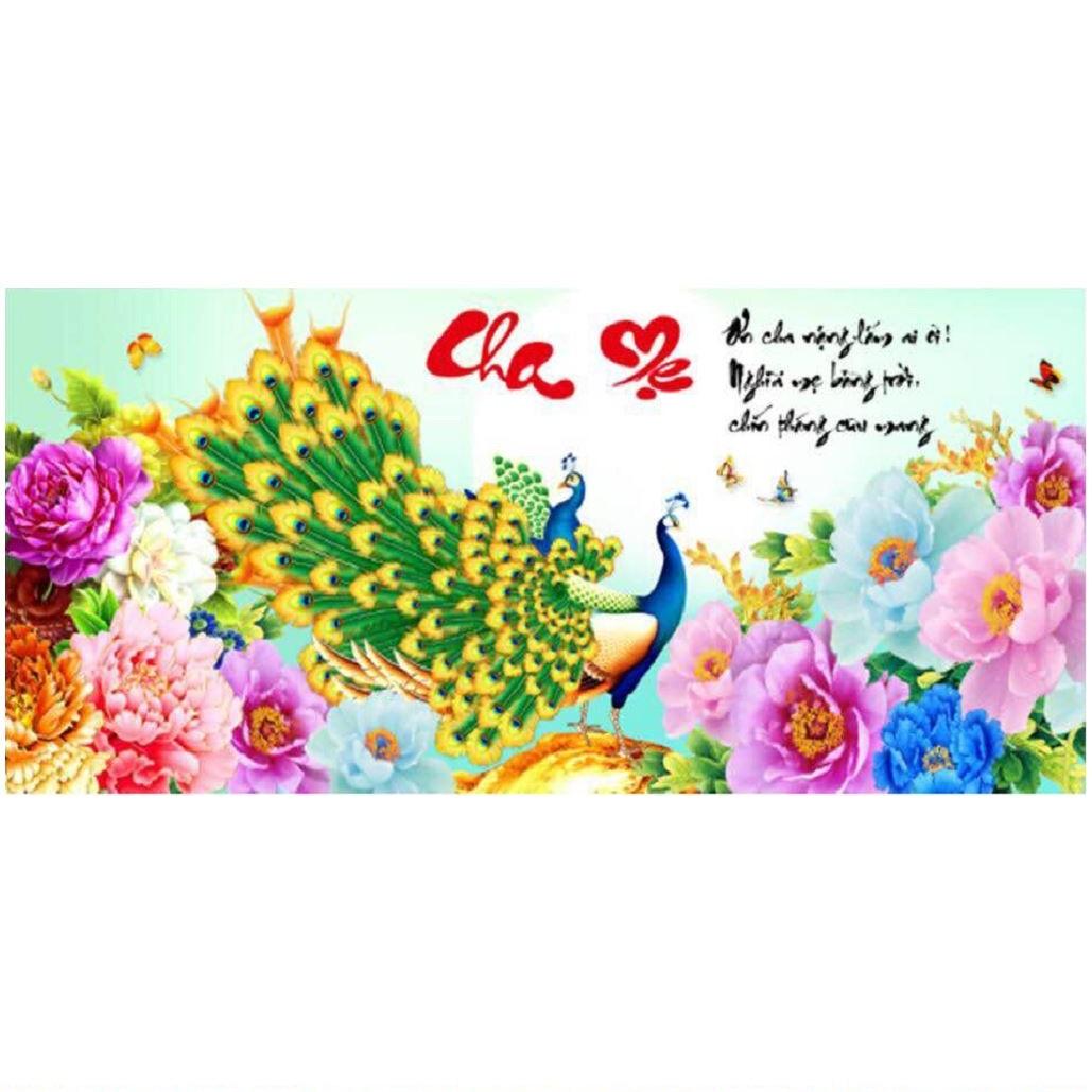 Tranh đính đá cha mẹ_df446_105*50cm