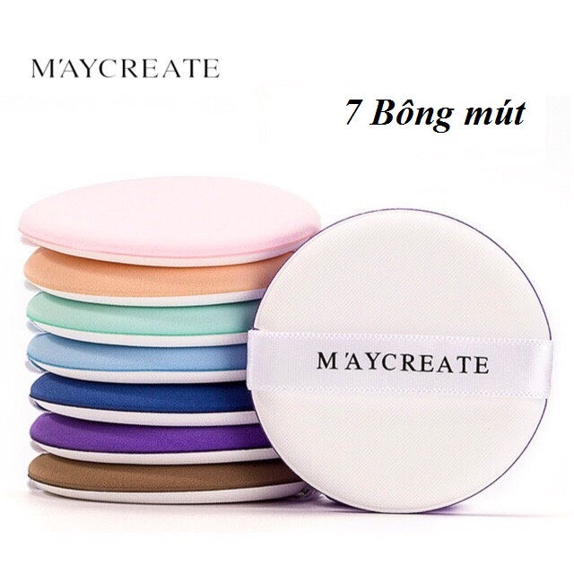 Một hộp 7 bông đánh phấn cushion cao cấp Maycreate full box MX