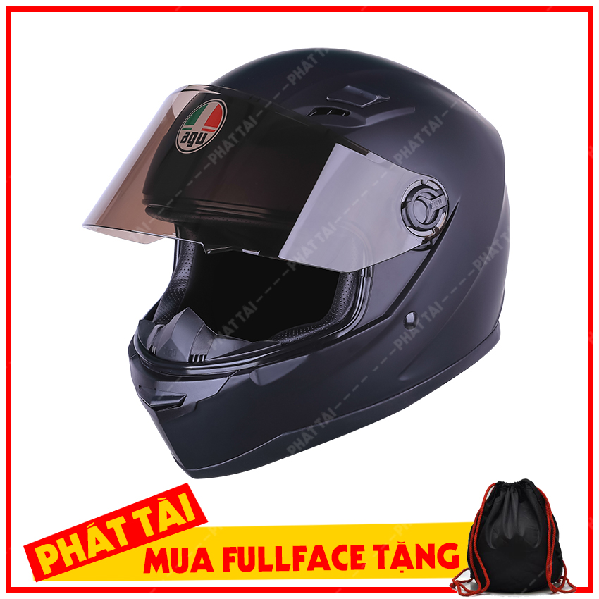 Mũ bảo hiểm fullface AGU đen trơn - Tặng Túi Đựng bảo hành 12 tháng,Sản Phẩm Chất Lượng, Gian Hàng Uy Tín, Giá Cả Cực Tốt, Mua Ngay.
