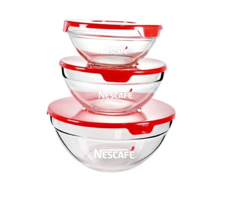[HCM]Bộ 3 thố thủy tinh quà tặng Nescafe