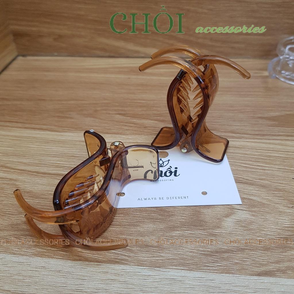 Kẹp tóc càng cua 3 răng bóng cặp tóc nhiều màu chắc chắn