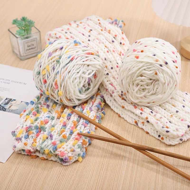 Len PomPom Dệt Kim Cuộn 100gr