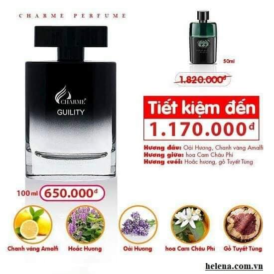 [Chính hãng] Nước hoa nam chame GUILITY 100ml