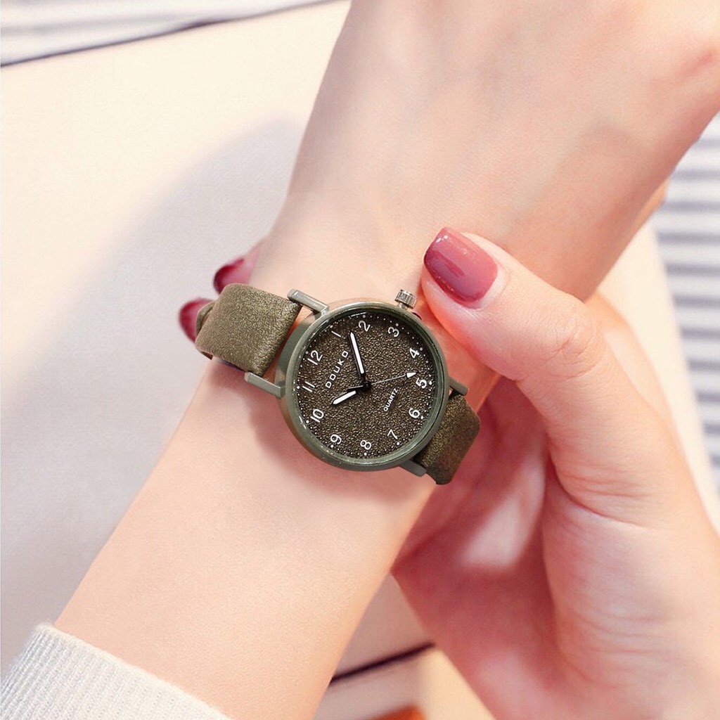 Đồng hồ nữ Douko dây da cào size 28mm