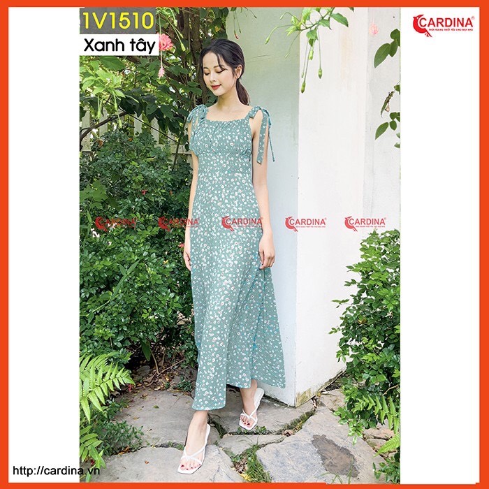 Váy Maxi Voan Hoa Nhí 𝐂𝐀𝐑𝐃𝐈𝐍𝐀 Hai Lớp Nhẹ Nhàng Thoáng Mát Cao Cấp Chính Hãng