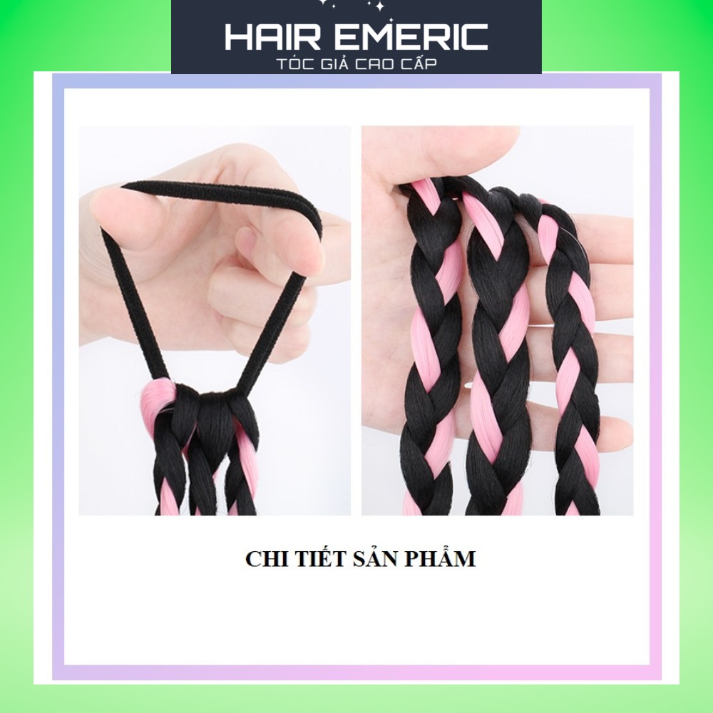 Dây buộc tóc giả thắt bím phong cách Hàn Quốc Emeric